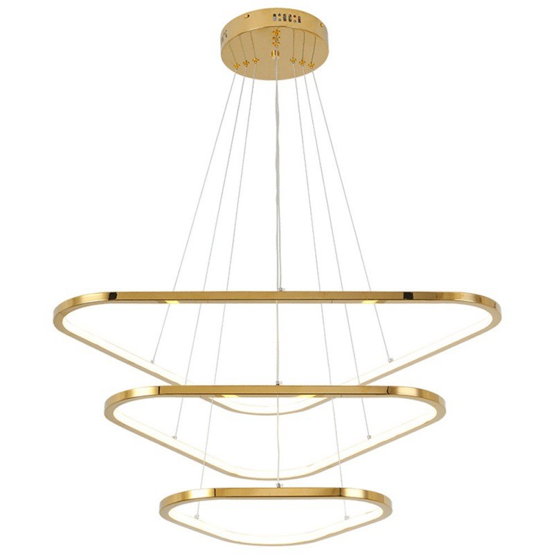 三角形轻奢客厅吊灯现代简约高端艺术不锈钢设计师线条卧室餐厅灯