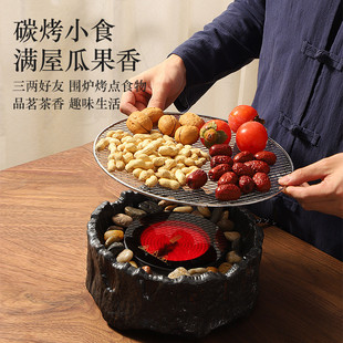 复古电陶炉家用围炉煮茶炉套装 冬季 玻璃茶壶耐高温智能温控炉茶炉