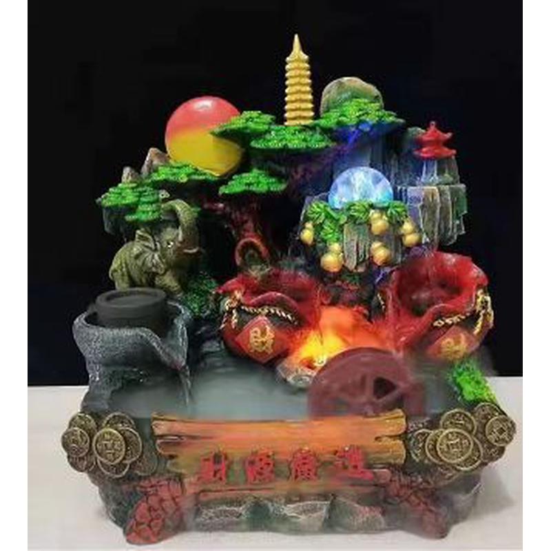 办公室招财假山流水小型喷泉摆件水晶球创意桌面装饰开业礼品