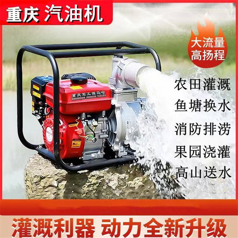 柴油机抽水泵家用小型电启动3寸自吸抽水泵农用汽油机水泵图片