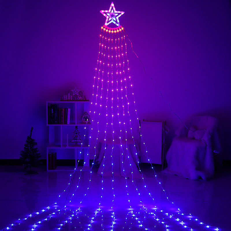 现货rgb点控星星拖圣诞节尾灯装饰瀑布灯遥控星星圣诞树灯,家装灯饰光源,氛围灯,淘宝优惠券,粉丝福利购,淘宝优惠卷