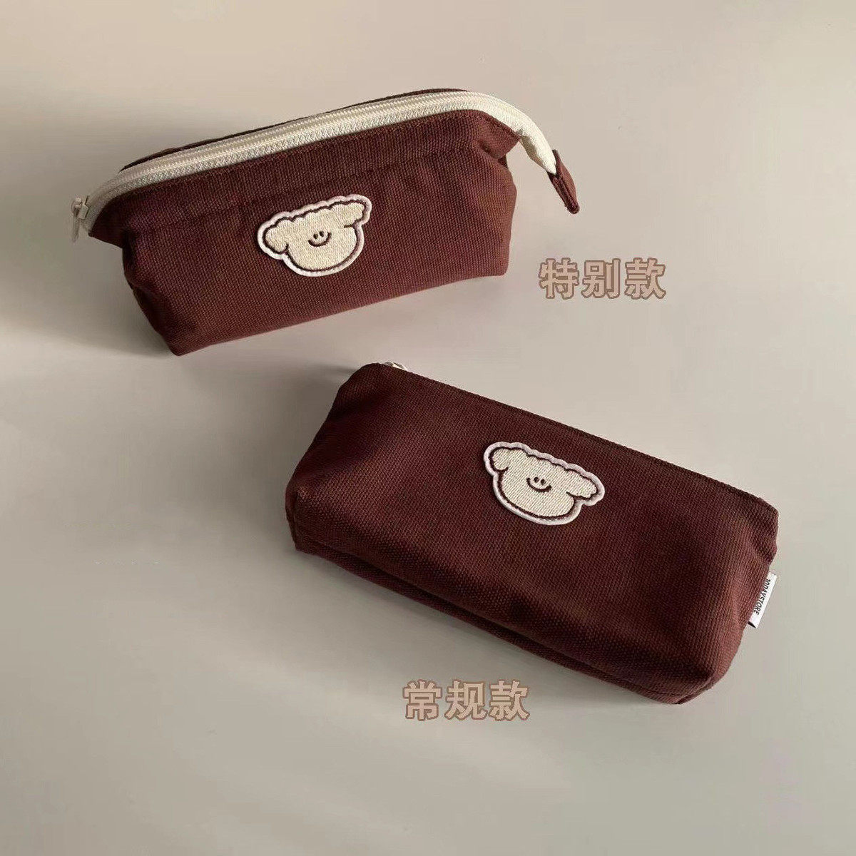 猫咪狗狗笔袋ins风大容量小清新高颜值收纳袋帆布文具袋工厂直销