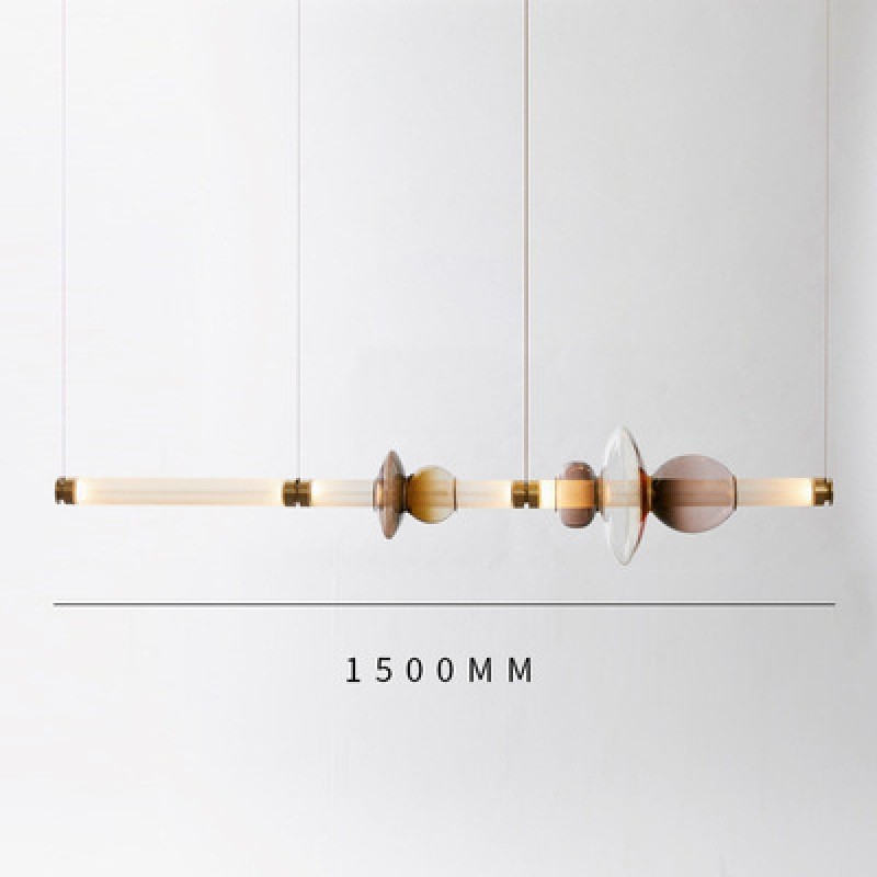 长条彩色玻璃餐厅吊灯装饰灯北欧软装样板房展厅工作室吧台设计师