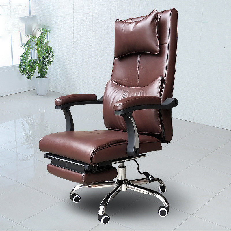 家用电脑椅舒适可躺办公椅人体工学职员升降靠背转椅皮质会议椅子