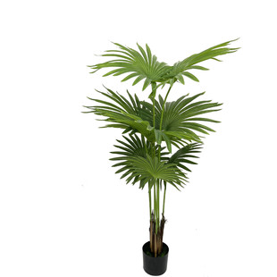 仿真绿植物北欧风仿真大蒲葵扇葵假树圆叶装饰摆件蒲落地室内盆