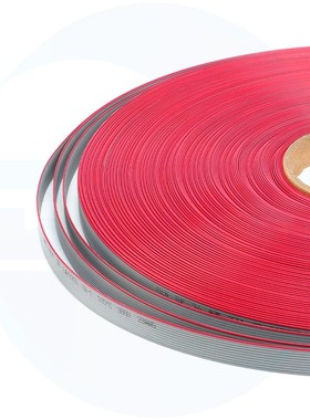 1.27灰排线正标7/0.127扁平红边ul2651#2810p16p20p34p-60p排线