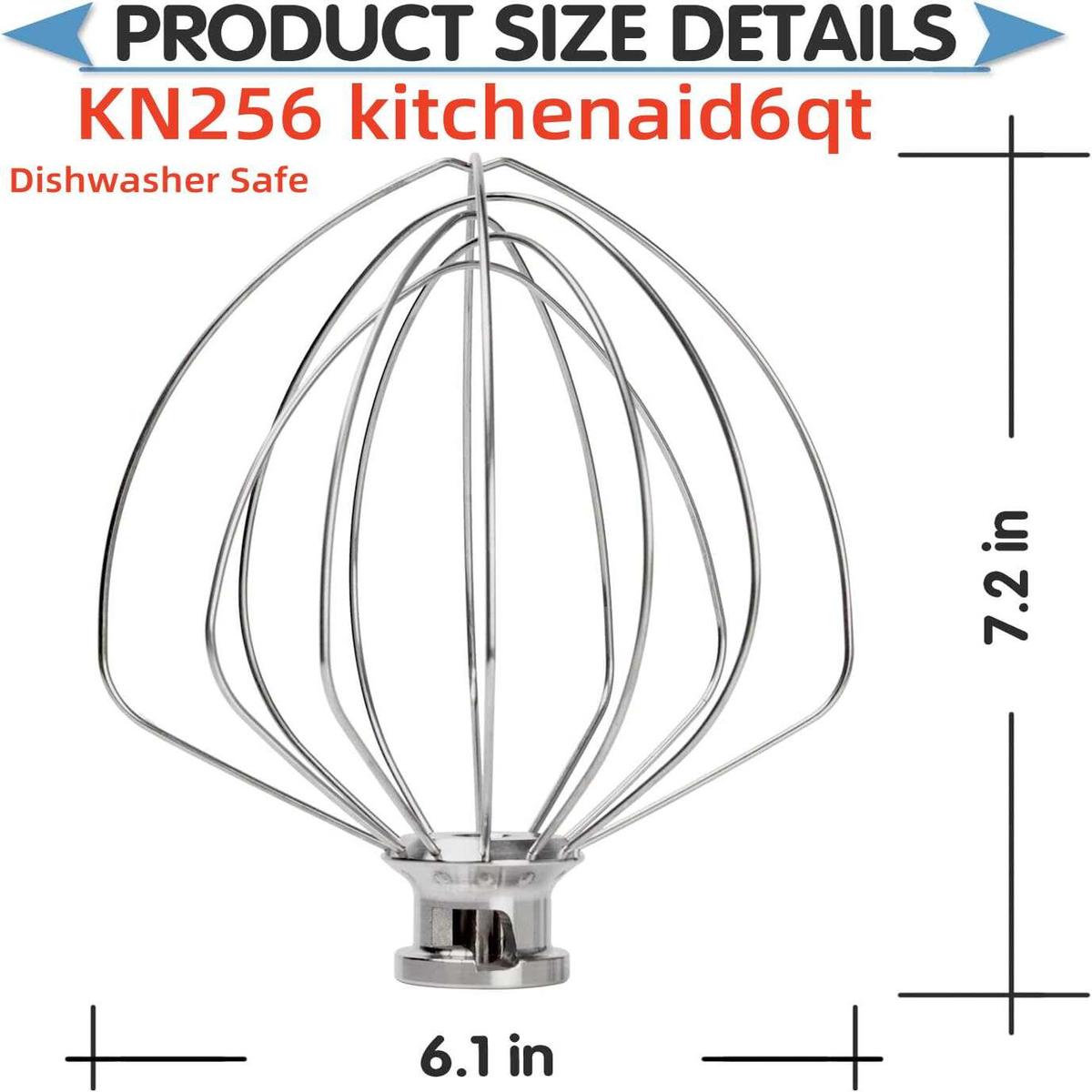 适用kitchenaid KN256不锈钢丝打蛋器Professional600 6&7qt 8qt