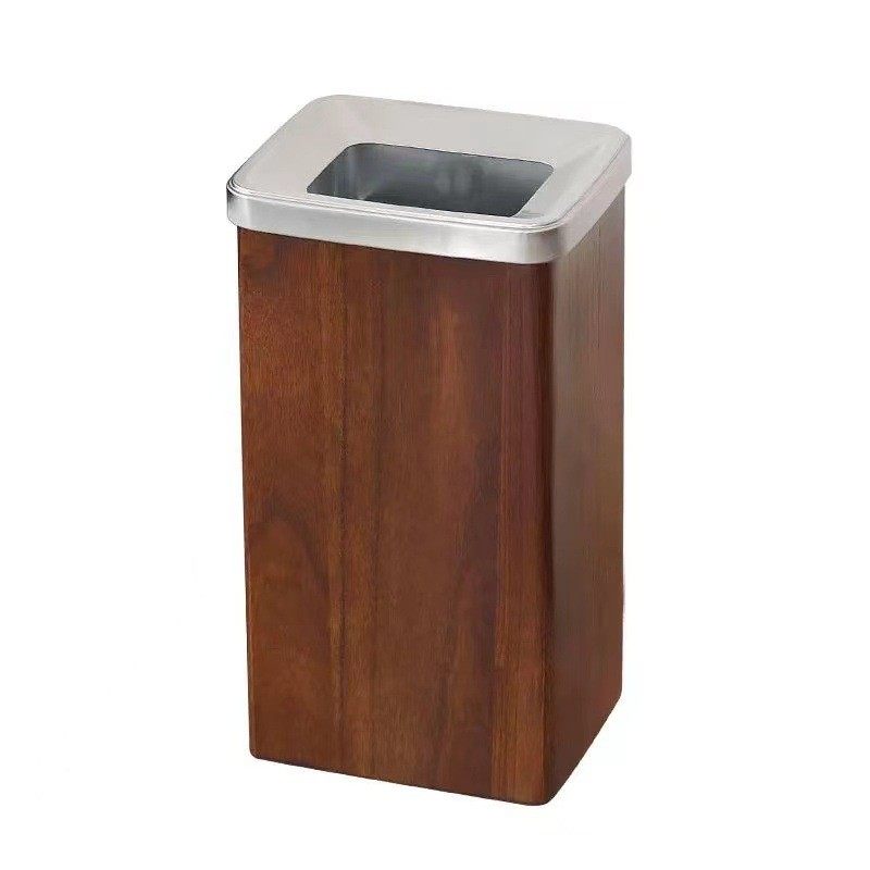 酒店垃圾桶池垃圾桶带烟灰缸实木高档商用洗手间擦手纸洗手台