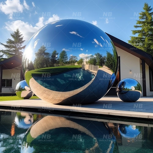 热销气模镜面球双层pvc反光球镭射炫彩色彩色球商场美陈酒吧装饰