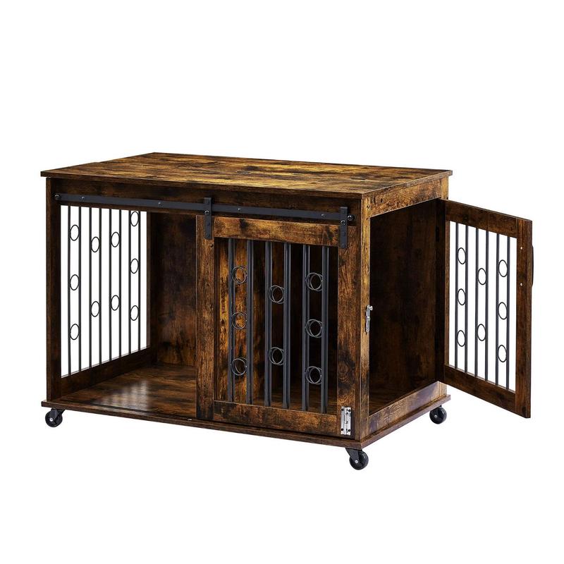 热销厂家直销狗笼室内带推拉门，带隔板的，狗窝，带翻盖和轮子