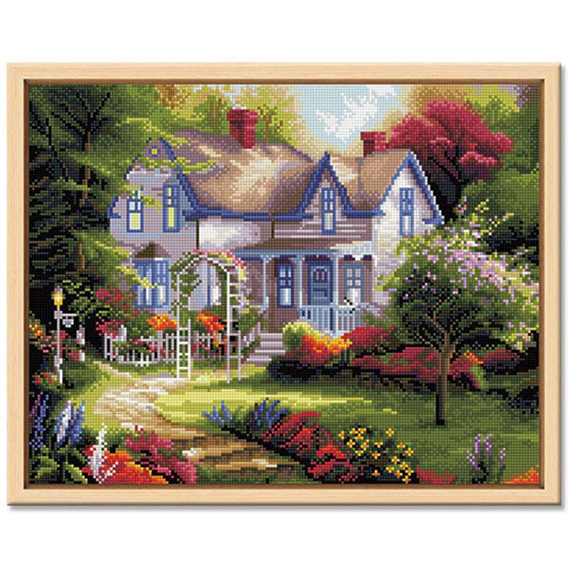 DIY钻石画43*54cm手工满钻带框挂画彩色风景系列室内客厅装饰摆件图片