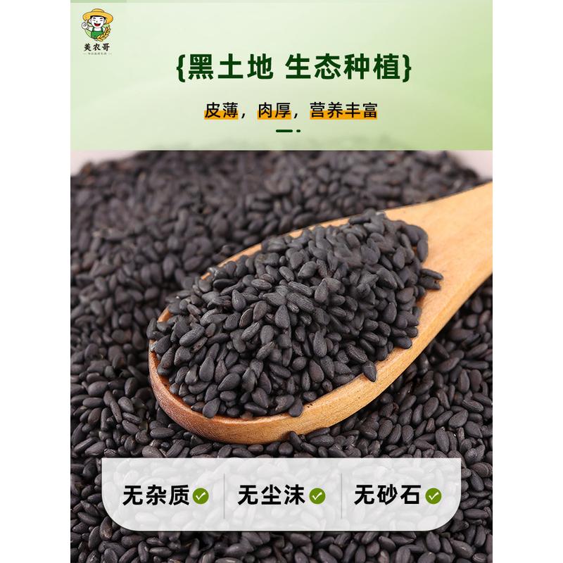 新日期生黑芝麻500g东北芝麻生的五谷杂粮农家自产新货生新货孕妇