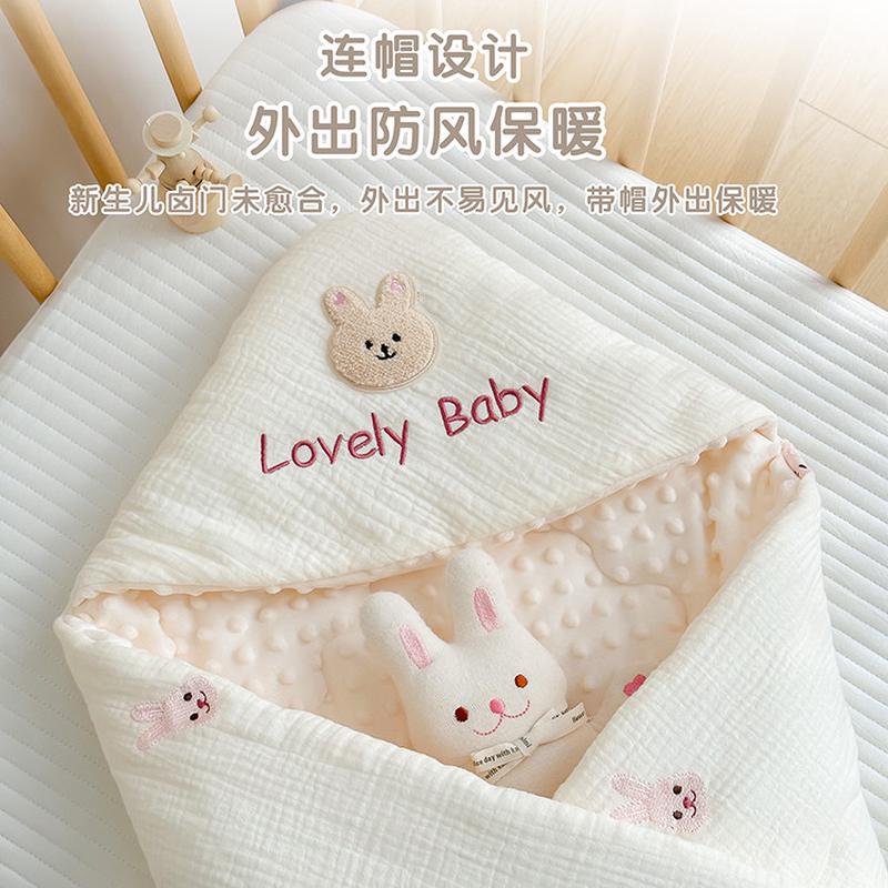 包被婴儿初生纯棉单秋冬加厚宝宝抱被防惊跳包春产房外出四季通用