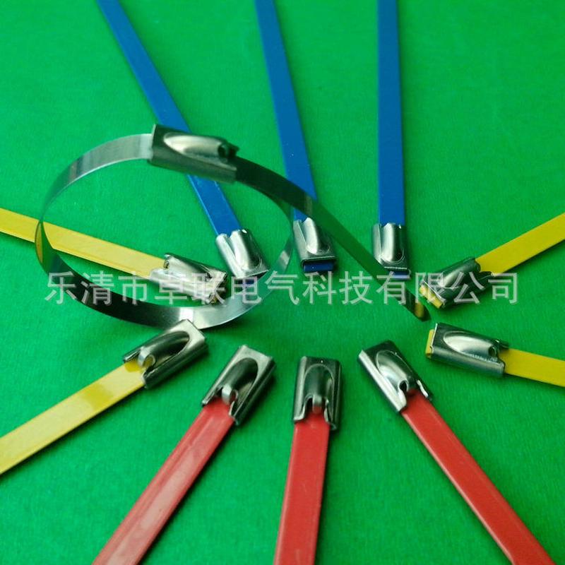 喷塑自锁式不锈钢扎带12*1000 喷塑不锈钢扎带304不锈钢扎带