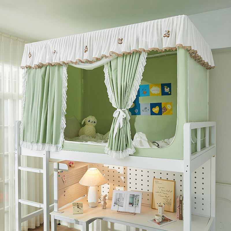 2025新款学生宿舍蚊帐遮光床帘一体式专用上下铺寝室单人全包床幔