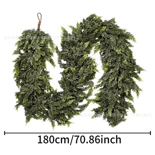 爆双色圣诞节软胶手感pe松柏叶松针加密款壁挂装饰