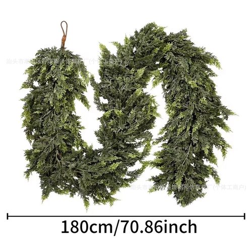 爆手感圣诞节软胶款pe松柏叶松针加密双色壁挂装饰
