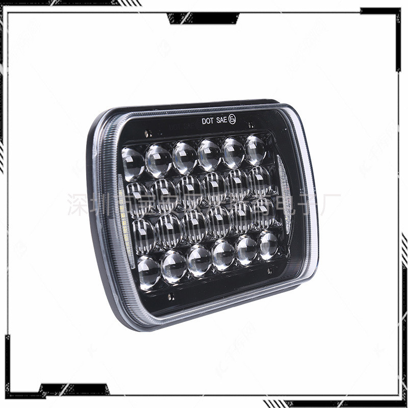 热销适用led90w5x7改装方灯6x7野越车卡车货车工程车方形吉普前大