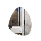 智能水滴浴室镜无边框不规则镜子防雾带灯镜酒店卫生间异形卫生间