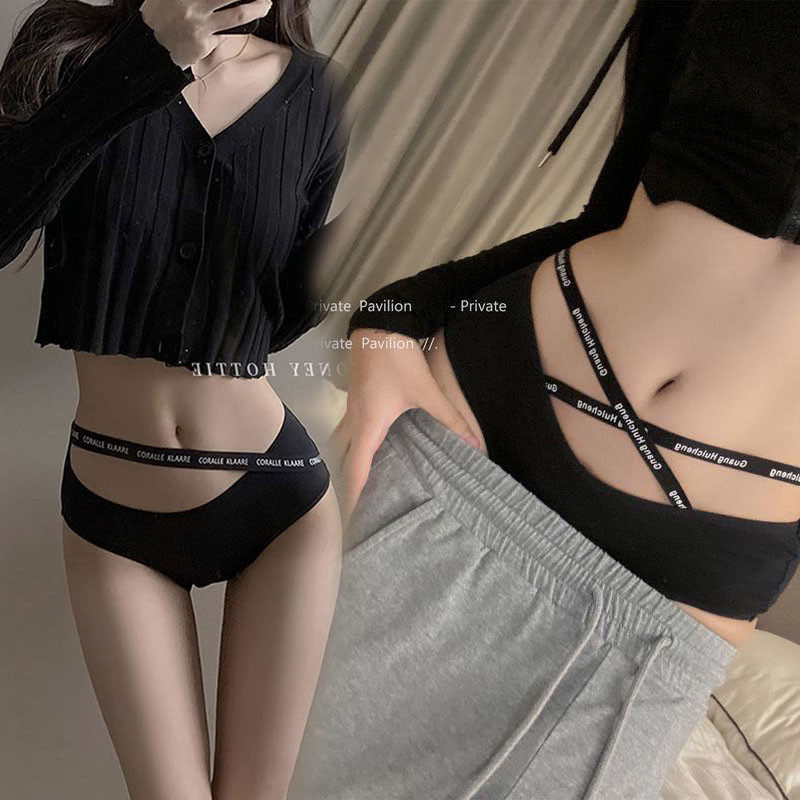 酷甜辣妹~4条组合性感纯欲内裤女士缕抗菌裆纯棉空系带少女三新款