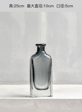 桌面轩美式彩色透明花瓶水培玻璃插花器客厅碧干花创意田园摆件