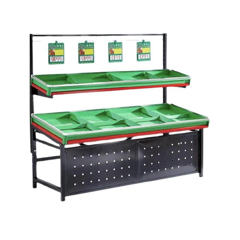 热销展示架水果蔬菜超市放菜货架多层干果双层商店架子果蔬中岛堆