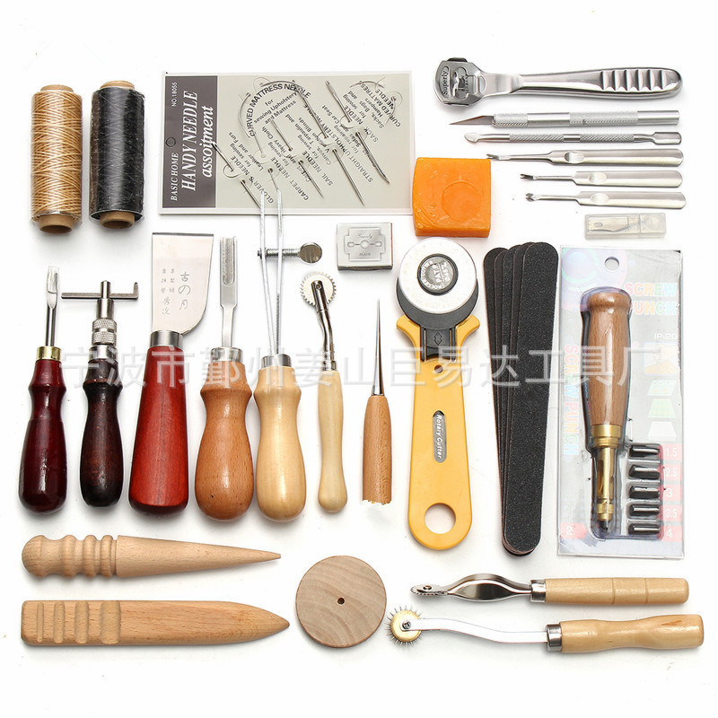37件套皮革工具套装37件套DIY手工工具套装37pcs皮革手工套装