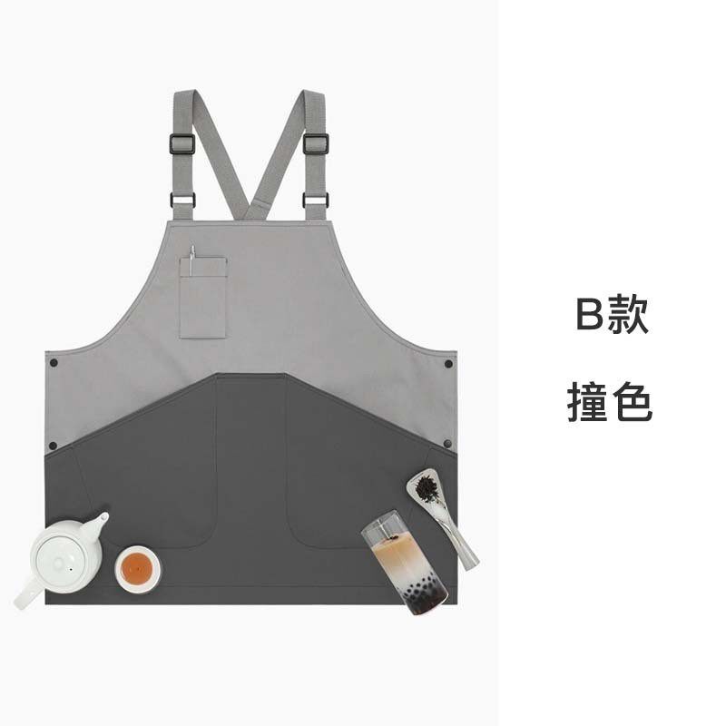 日系围裙定-制烘焙奶茶防水餐饮专用工作服女服务员男咖啡店罩衣