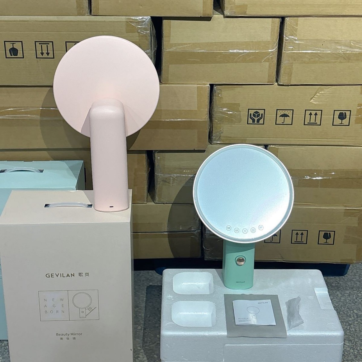 gevilan歌岚化妆镜带灯宿舍台式桌面镜美妆光梳妆镜家用led灯镜子