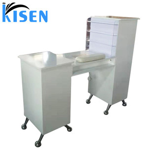 热销厂家直销用于指甲修甲的美甲桌子沙龙用品包玻璃台面圆弧美甲