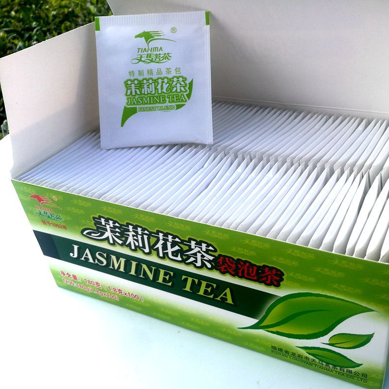新日期酒店茶包100小袋双层带线带标 防水防潮茉莉花茶叶包 奶茶