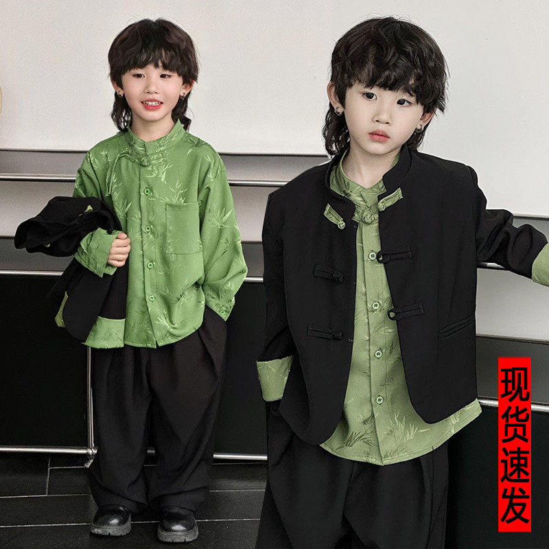儿童男童中国风套装2025新款新中式衬衫男孩中山装,童装/婴儿装/亲子装,唐装,淘宝优惠券,粉丝福利购,淘宝优惠卷