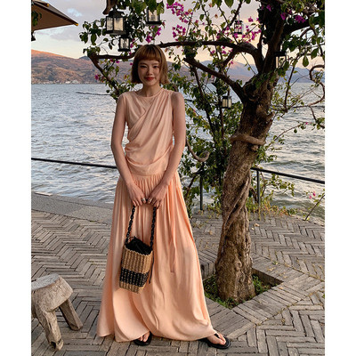 UNITYMODE温柔风浪漫垂感半身裙夏垂感松弛高腰a字休闲气质长裙