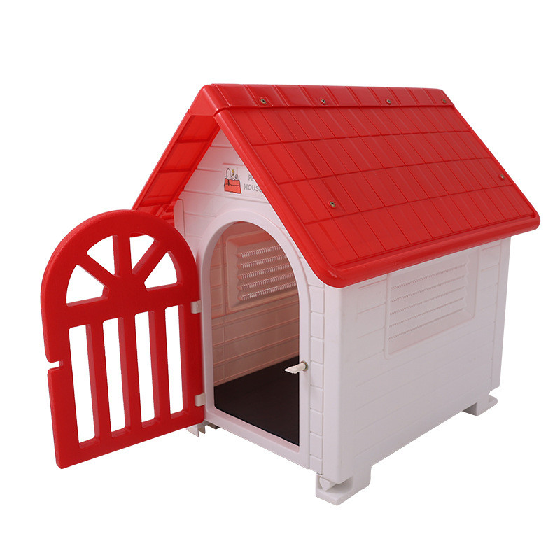 万源狗窝塑料宠物屋防晒防漏水狗笼带锁室内室外宠物鸿可拆装狗屋