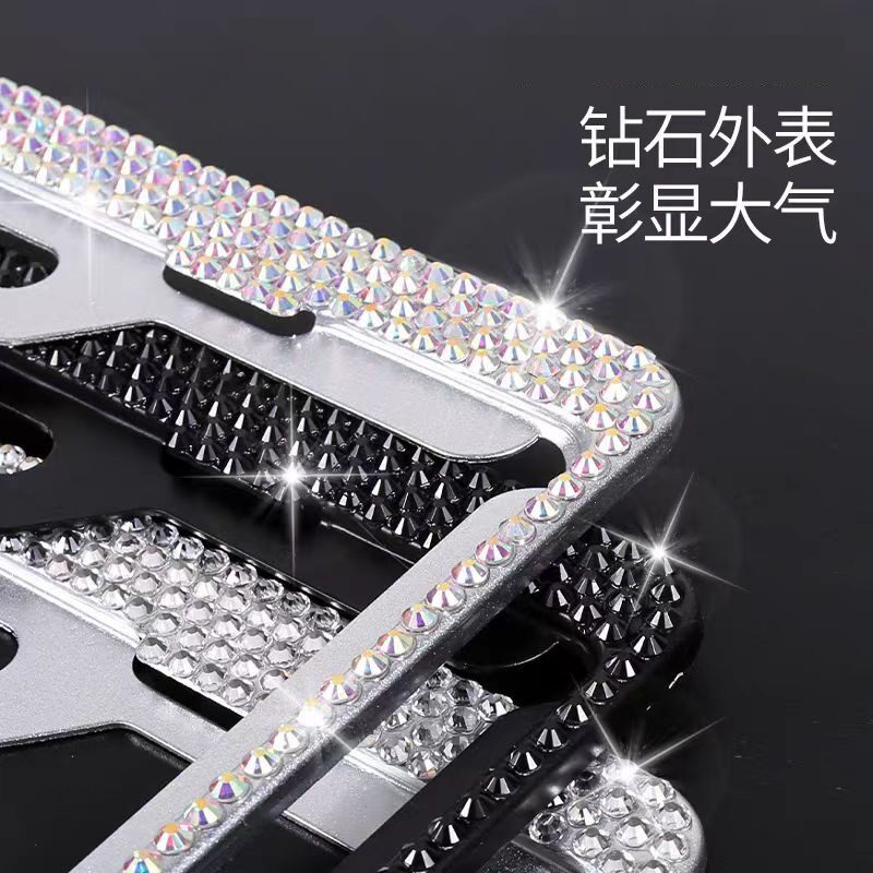 精品钻石车牌架水钻平底钻牌照框车牌架/牌照托