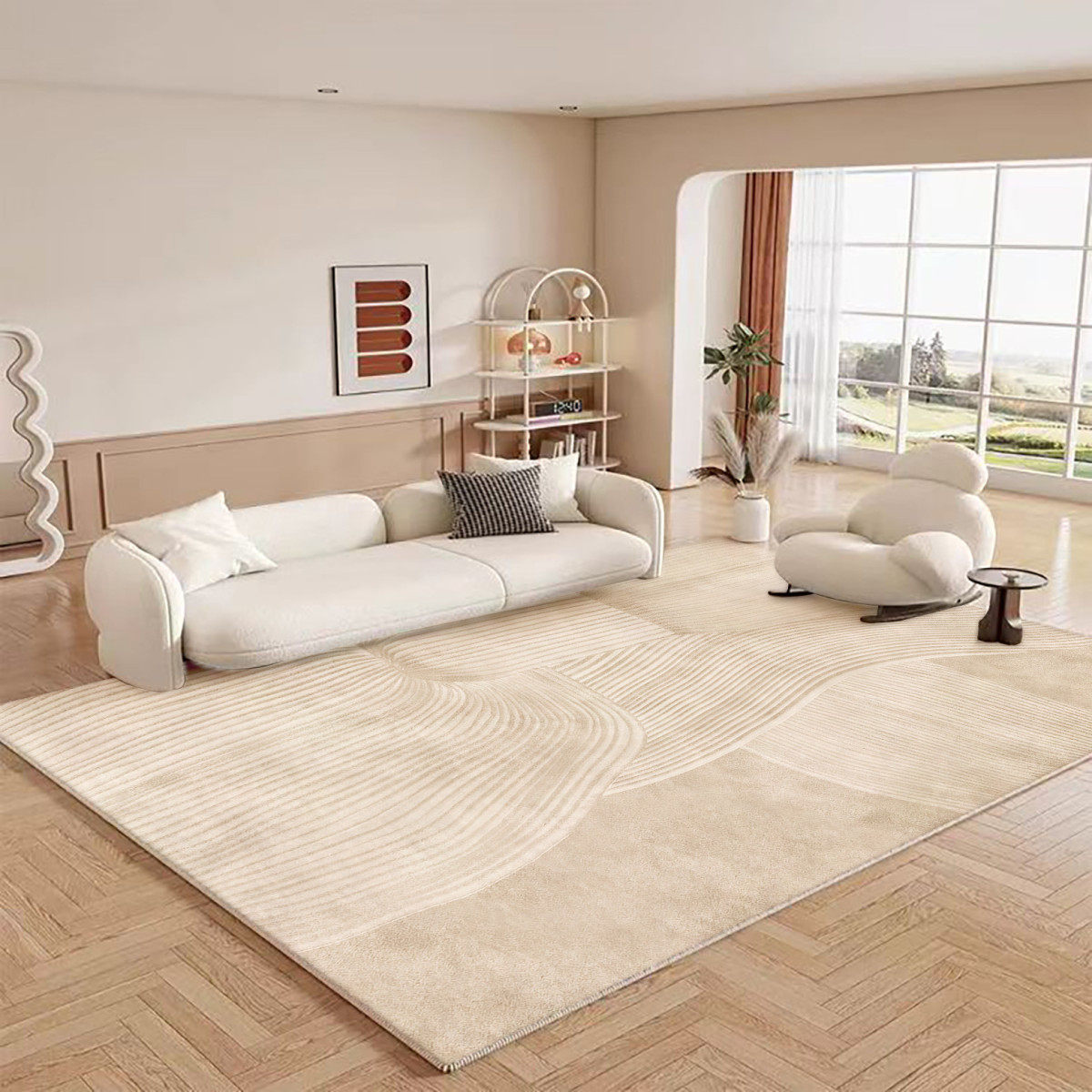 防水轻奢地毯客厅奶油风简约沙发毯卧室免洗可擦耐脏极简防污高级,居家布艺,地毯,淘宝优惠券,粉丝福利购,淘宝优惠卷