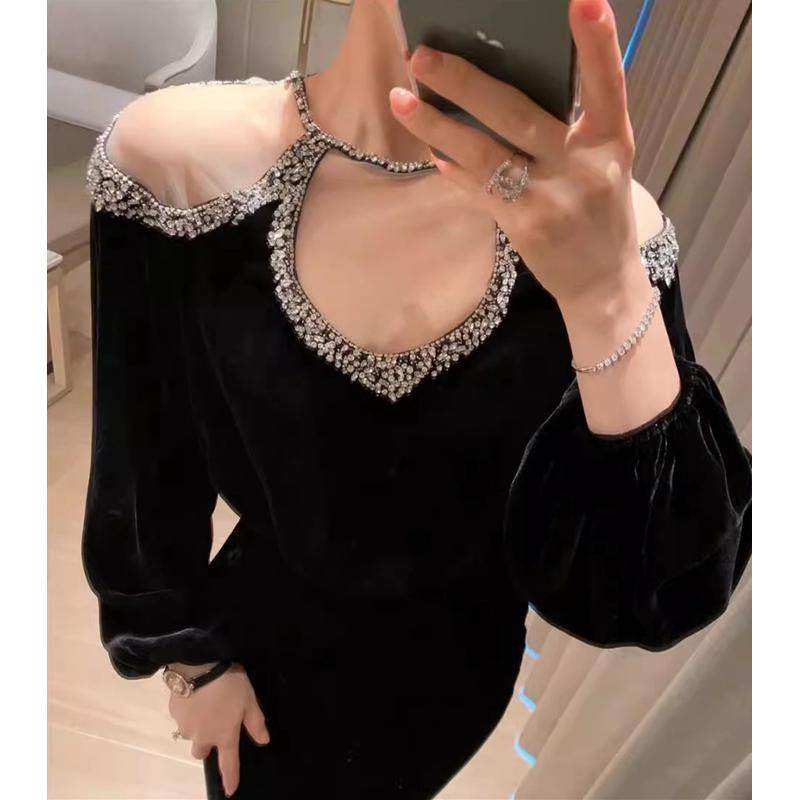 大码胖mm春新时尚洋气网纱丝绒手工钉钻镂空显瘦气质奢华重工,女装/女士精品,大码内搭,淘宝优惠券,粉丝福利购,淘宝优惠卷