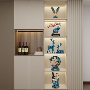 饰品摆件送 酒柜摆件高档乔迁之喜客厅酒柜装 送礼新款 轻奢组合套装