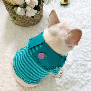 法斗春季 狗狗宠物胖狗巴哥犬 衣服斗牛犬衣服T恤POLO衫 棉短袖