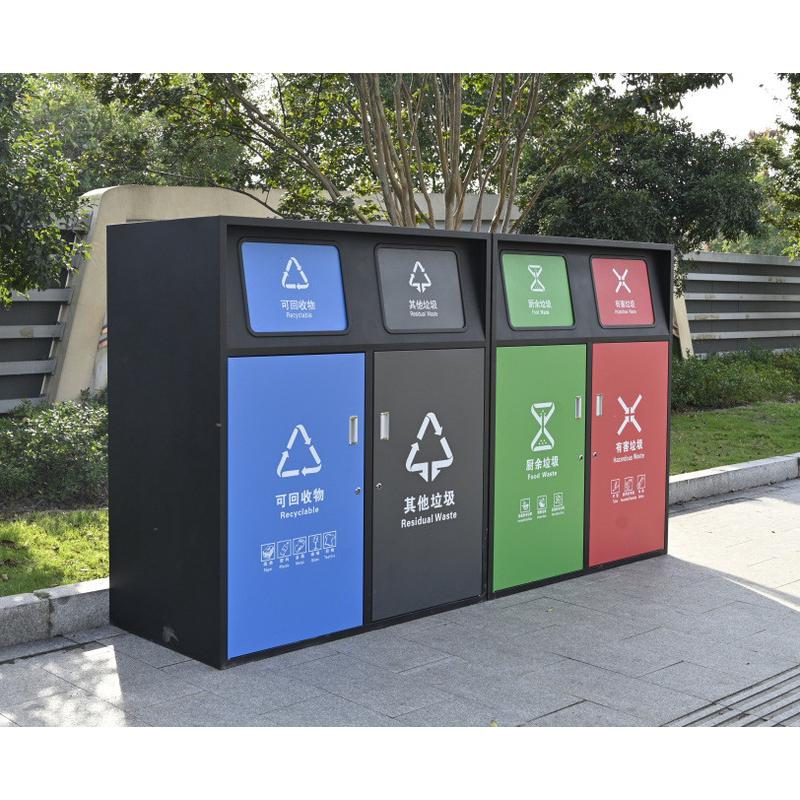 户外240l双桶三四分类不锈钢垃圾桶罩小区住宅升大号烤漆垃圾箱