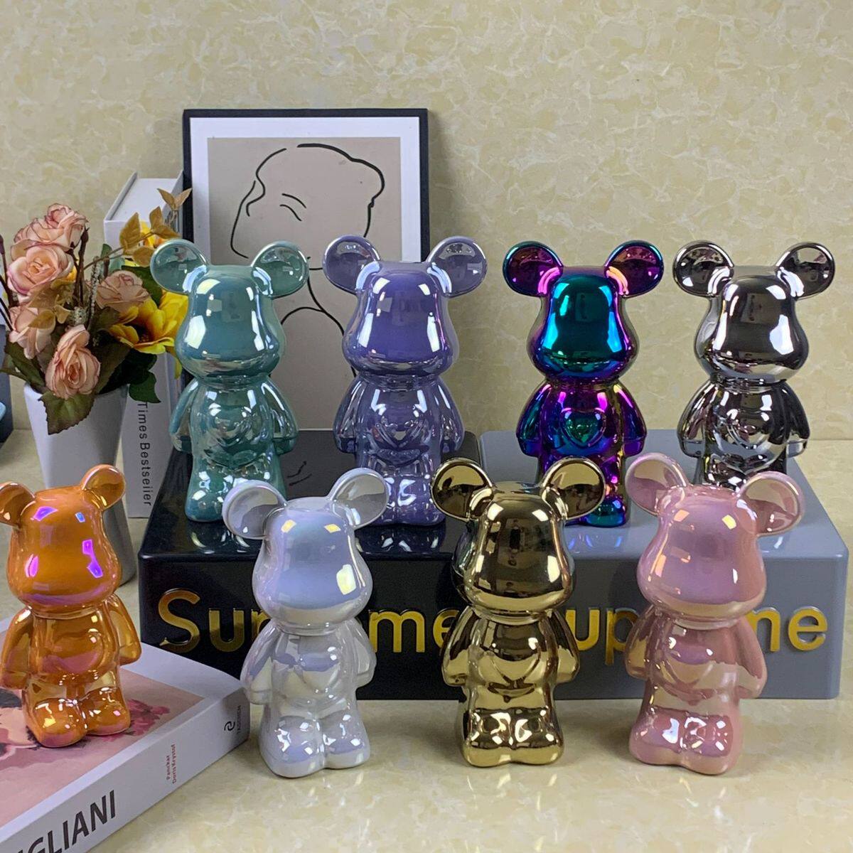 热销18厘米陶瓷电镀爱心熊家居电视装饰摆件酒柜带摆摊批发48个装,特色手工艺,青花瓷,淘宝优惠券,粉丝福利购,淘宝优惠卷