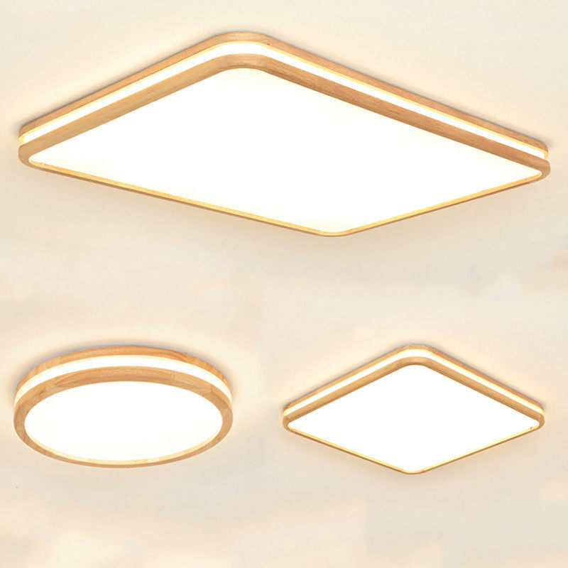 北欧简约超薄led实木书房榻榻米日式卧室吸顶灯双层镂空吸顶灯,家装灯饰光源,客厅吸顶灯,淘宝优惠券,粉丝福利购,淘宝优惠卷