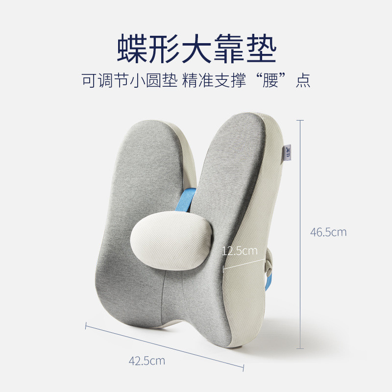 佳奥 蝶形护脊记忆棉靠垫抱枕靠枕腰靠靠背 办公室汽车腰垫护脊款