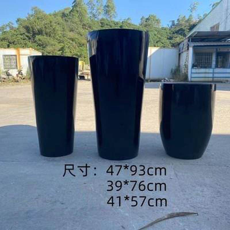 池圆柱花盆花池商场欧式酒店简约摆件树玻璃钢摆设别墅道具组装