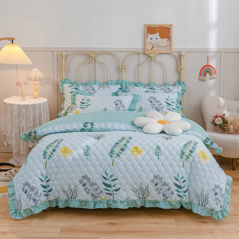 2024新款全棉40s全套织纱夹棉床裙床笠四件套 1.8m床裙四件套