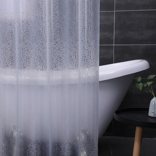 浴室浴帘防水套装卫生间洗澡免打孔两用弧形杆挂门帘子隔断帘防霉