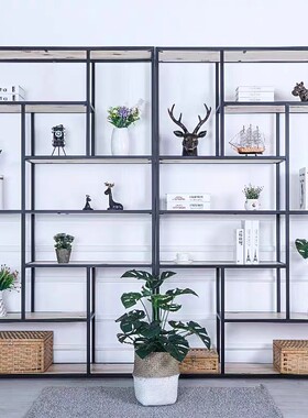 置物架落地创意搁板隔断办公室铁艺书架简约多层展示架客厅工业风