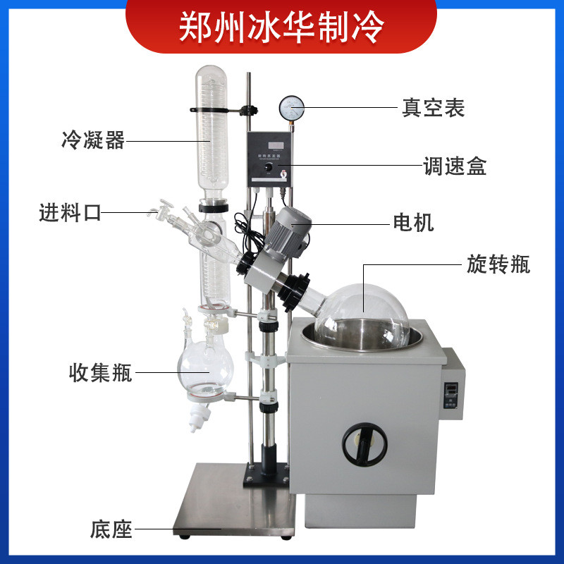 re系列大型旋转蒸发器玻璃器旋转蒸馏实验室蒸馏结晶旋转蒸发仪