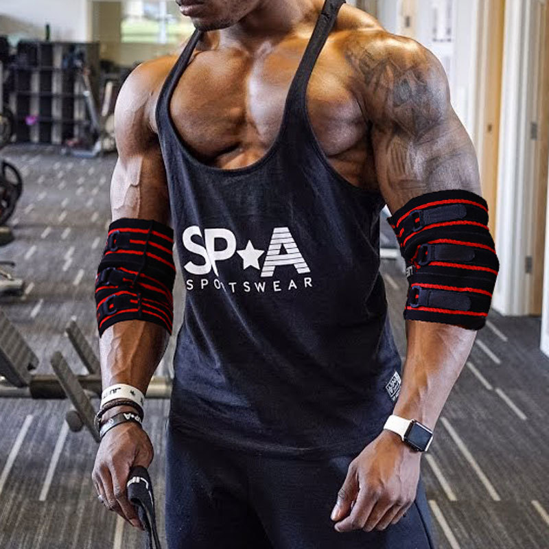 热销举重健身运动护手加压护肘分段式弹力卧推用家用肘助力带户外