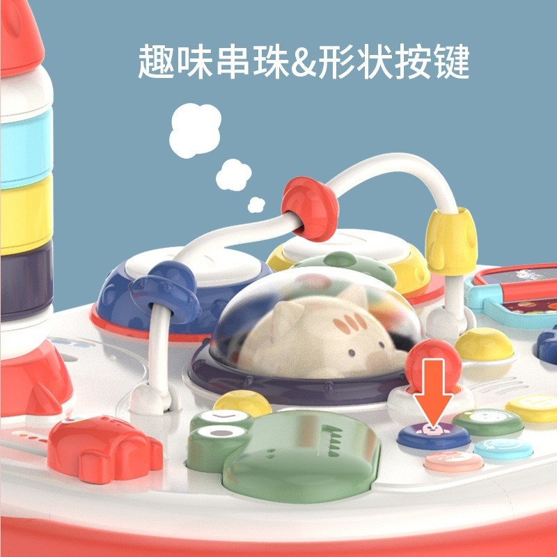 跨境儿童益智玩具早教启蒙多功能积木趣味音乐双面亲子互动游戏桌